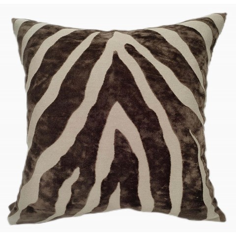 Zebra Brown Velvet Cushion