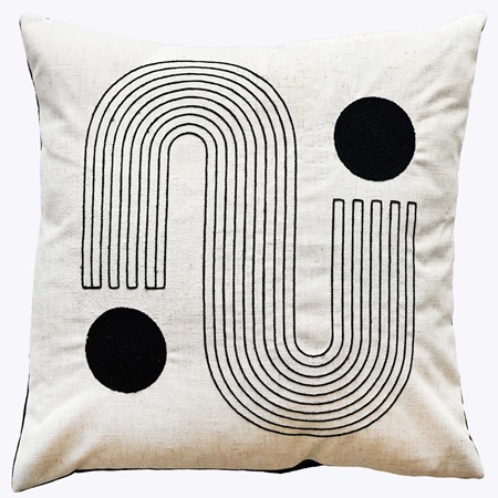 Klee Art Deco Stitch Black Cushion primary image