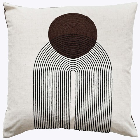 Saloni Art Deco Stitch Brown Cushion