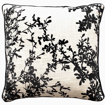 Rimini Embroidered Floral Linen Cushion primary image