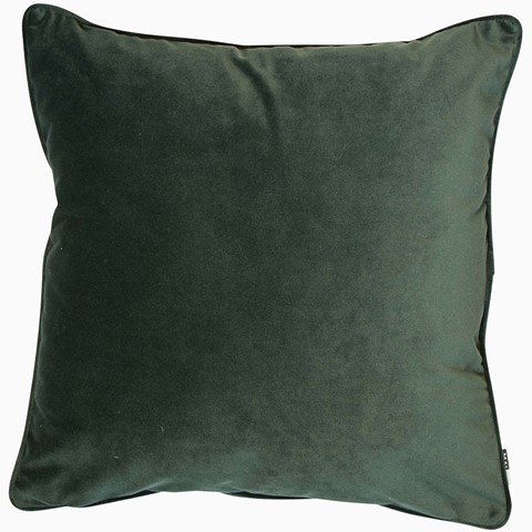 Luxe Velvet Piped Pine Green Cushion