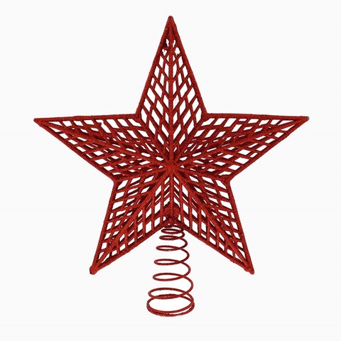 Red Glitter Star Tree Topper