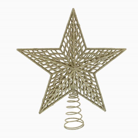 Glitter Star Tree Topper Champ Gold