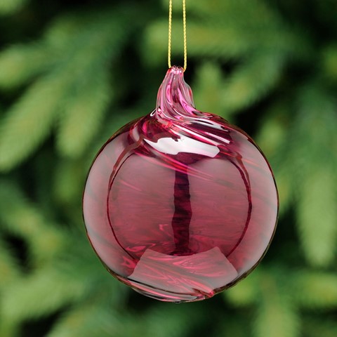 Red Ripple Glass Bauble
