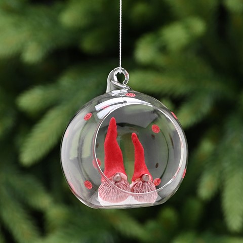 Gonk Clear Open Glass Bauble