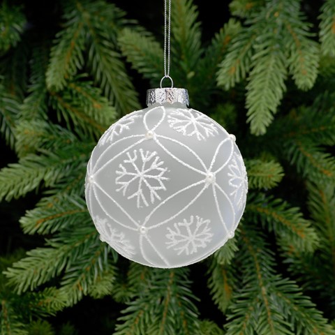 Frost Glass Snowflake Bauble