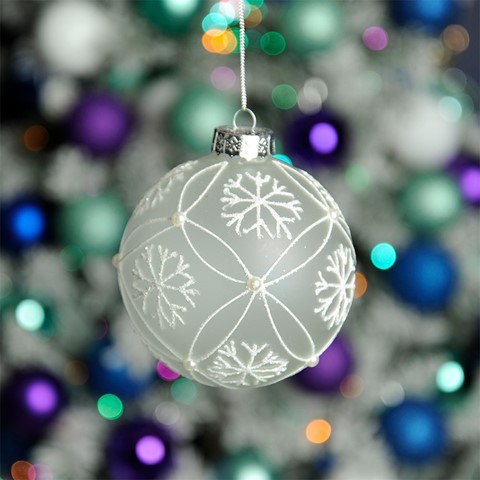 Frost Glass Snowflake Bauble