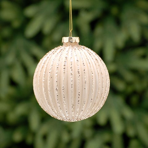 Gold Glitter Segment Glass Bauble
