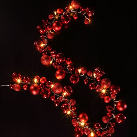 Red Bauble Cluster Garland