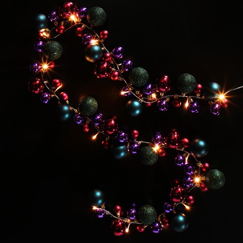 Multi Colour Bauble Cluster Garland