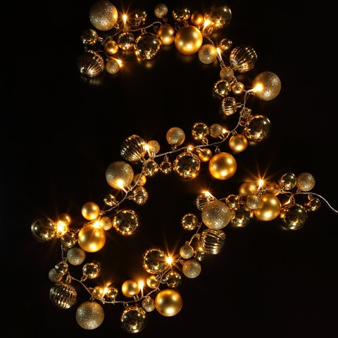 Gold Bauble Cluster Garland