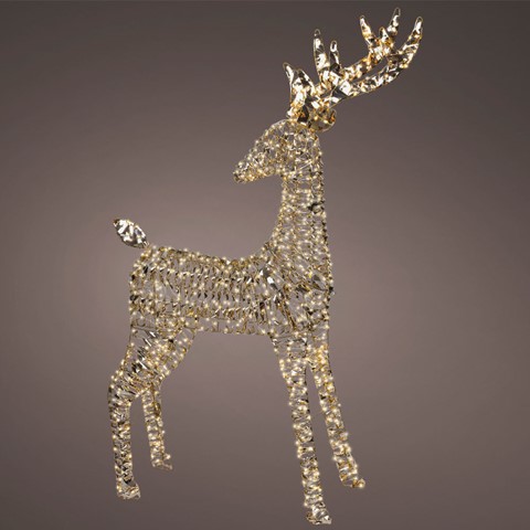 Outdoor Micro LED Standing Gold Reindeer