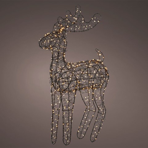 Outdoor Black LED Standing Reindeer
