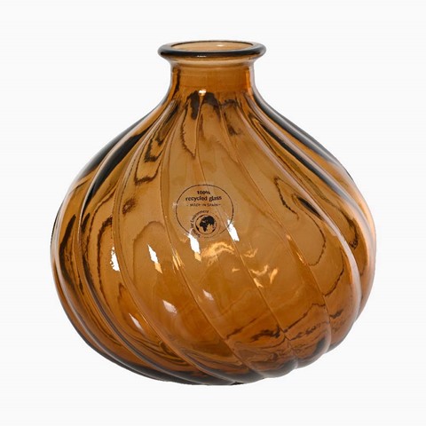 Light Brown Recycled Glass Small Vase