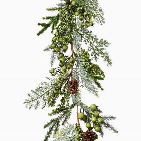 Green Berry Pinecone Indoor Garland