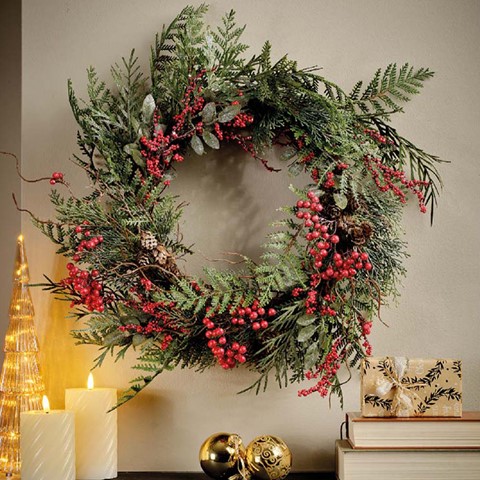 Glitter Berries Indoor Wreath