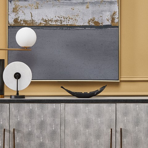 Prato Black Finish Curved Leaf Dish