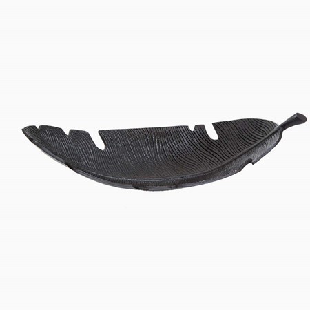 Prato Black Finish Curved Leaf Dish image
