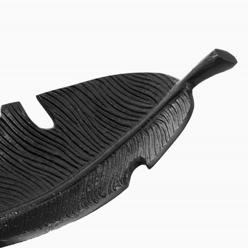 Prato Black Finish Curved Leaf Dish Image