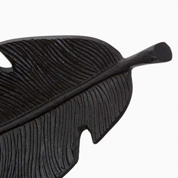 Prato Black Finish Curved Leaf Dish Image