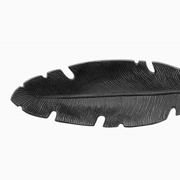 Prato Black Finish Curved Leaf Dish Image