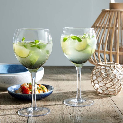 Denby Contemporary Smoked Grey Wine Glass Set Of 2