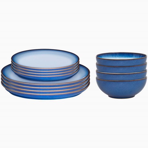 Denby Blue Haze 12 Piece Coupe Set