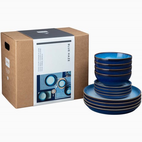 Denby Blue Haze 12 Piece Coupe Set