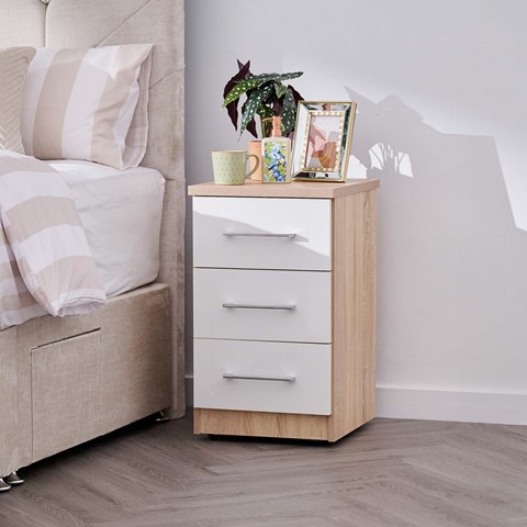 Catania 3 Drawer Bedside