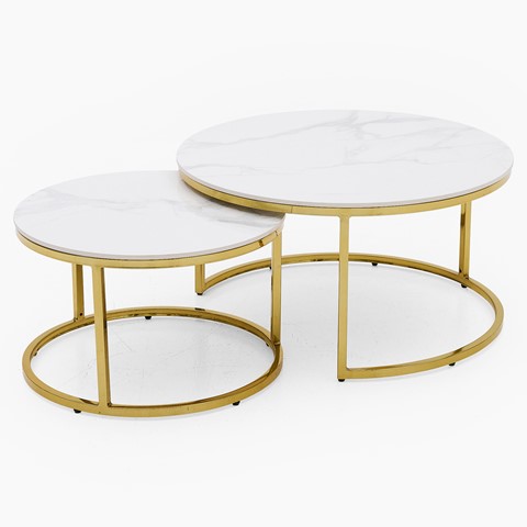 Circo White Coffee Nest of Tables