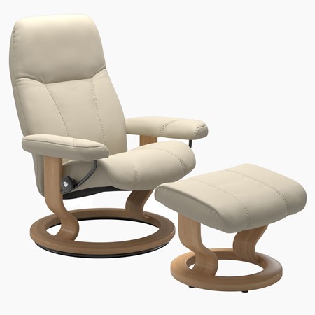 Stressless Consul Classic Base Recliner Chair with Footstool primary image