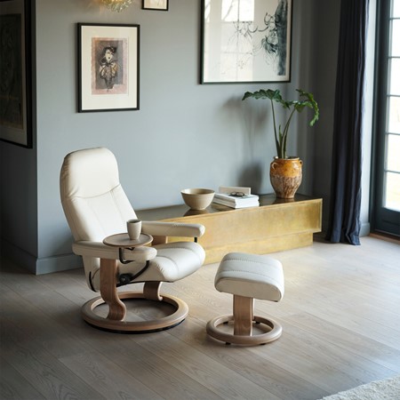 Stressless Consul Classic Base Recliner Chair with Footstool image