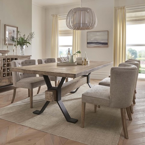 Dakota Large Dining Table & 6 Dining Chairs Set
