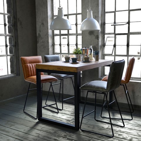 Detroit Bar Table & 4 Marx Stools Set