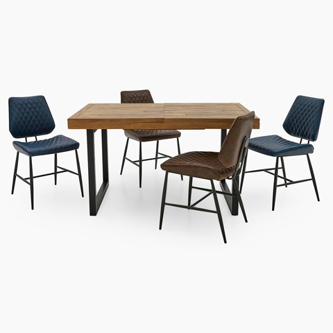 Detroit Extending Dining Table & 4 Starley Chairs Set