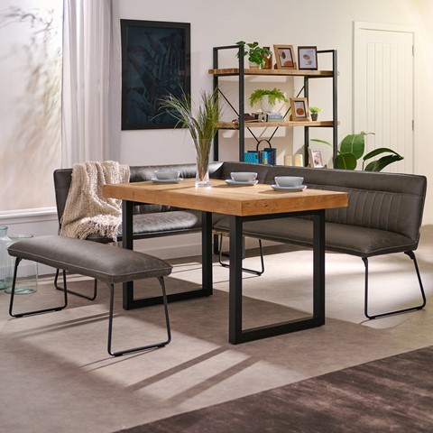 Detroit Dining Table, Marx Corner Bench & Low Bench Set