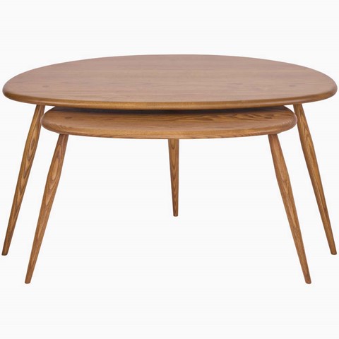 Ercol Pebble Nest of Two Tables