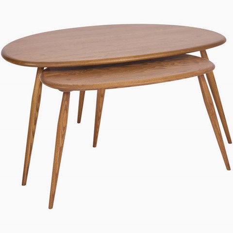 Ercol Pebble Nest of Two Tables
