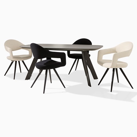 Genesis Dining Table & 4 Aria Chairs Set