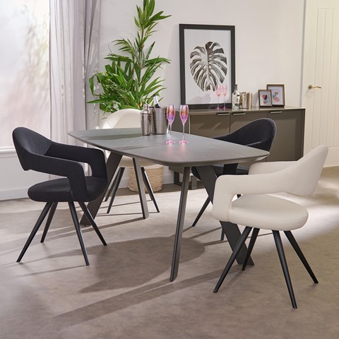 Genesis Dining Table & 4 Aria Chairs Set