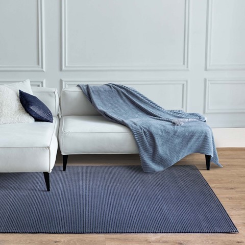 Karis Navy Plain Stripe Rug
