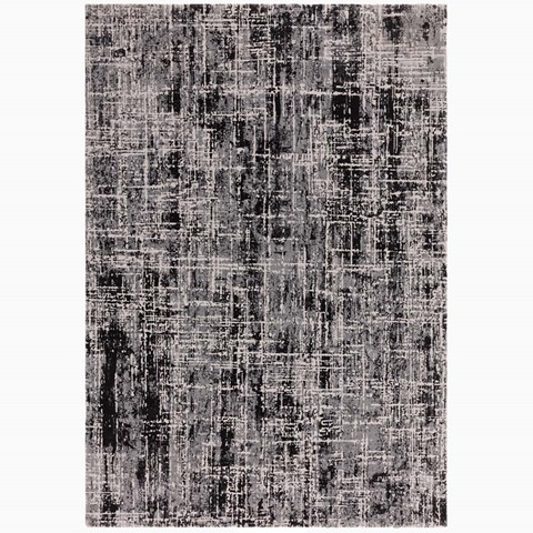 Karis Black Abstract Rug