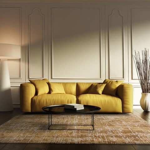 Karis Gold Abstract Rug