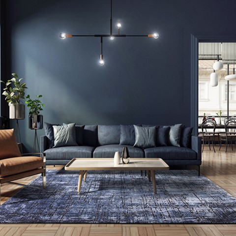 Karis Navy Abstract Rug