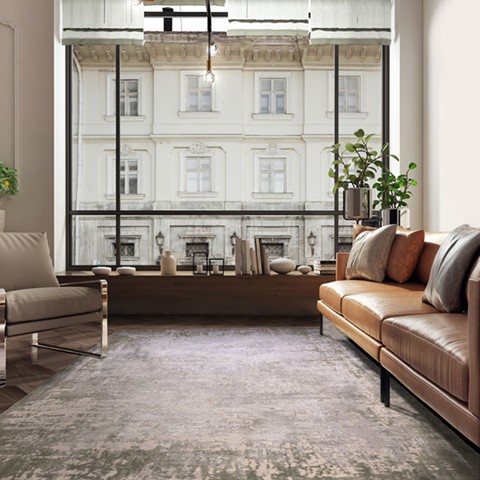 Karis Green Border Rug