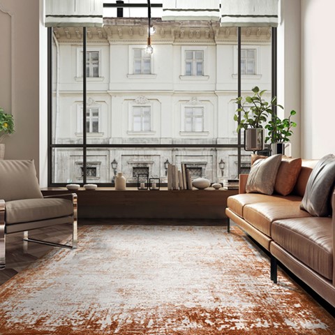 Karis Terracotta Border Rug