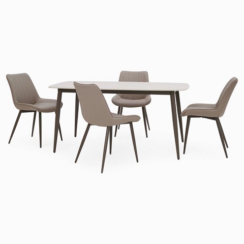 Leo Dining Table & 4 Chairs Set