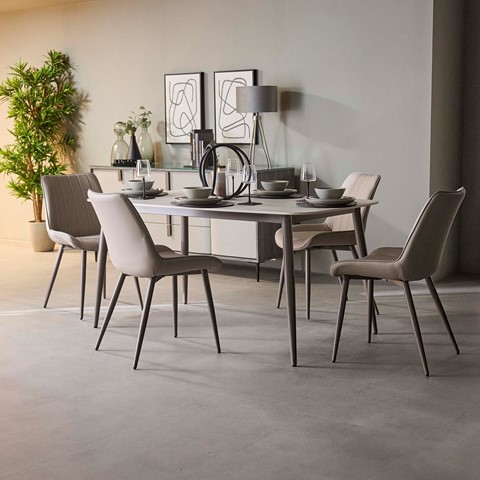 Leo Dining Table & 4 Chairs Set