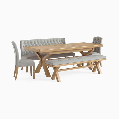 Navarre Button Back Dining Bench
