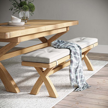 Navarre Cross Leg Dining Bench image
